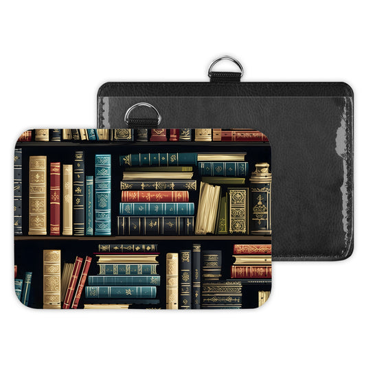 vintage books - id badge holder
