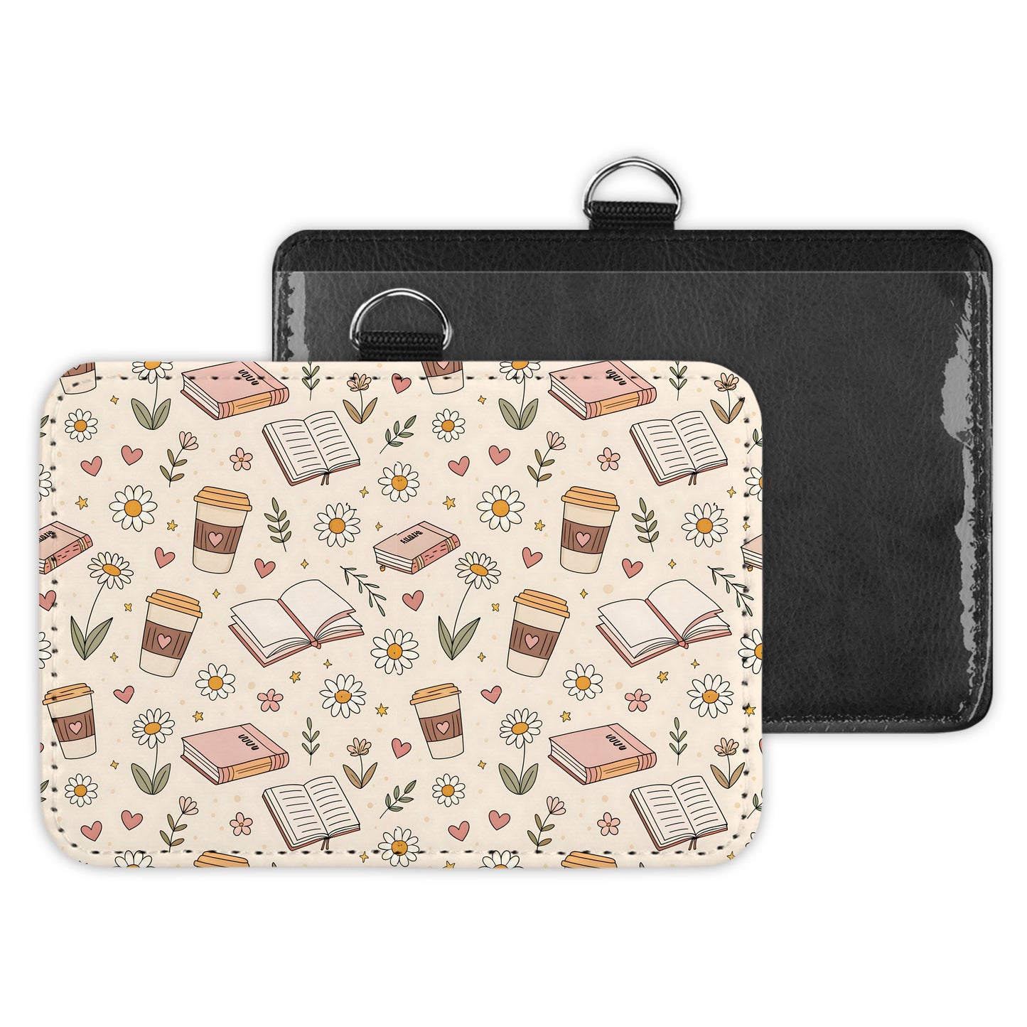 coffee & books - id badge holder