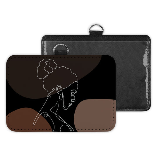 woman in abstract - id badge holder