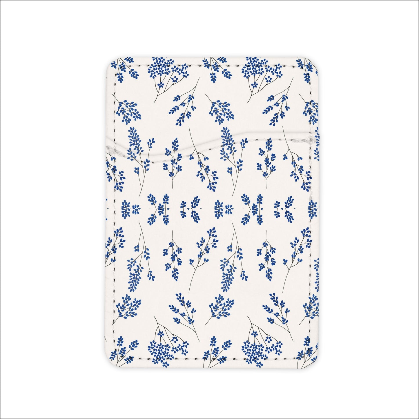 blue flowers - phone wallet