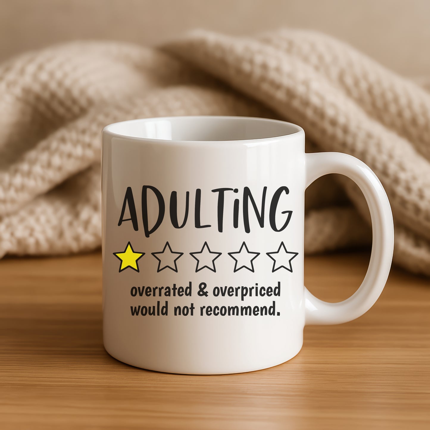adulting, one star mug