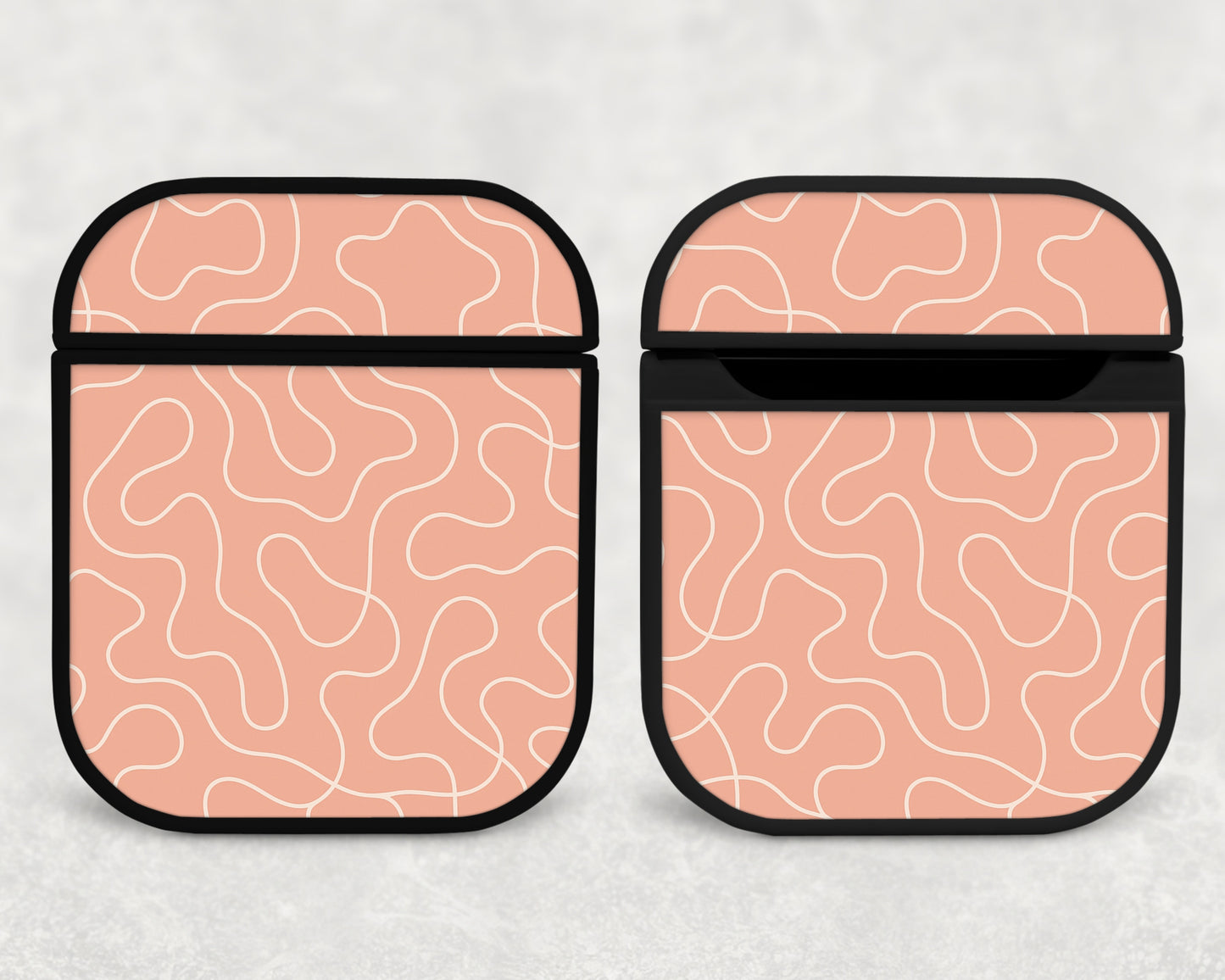peach squiggles - airpods case