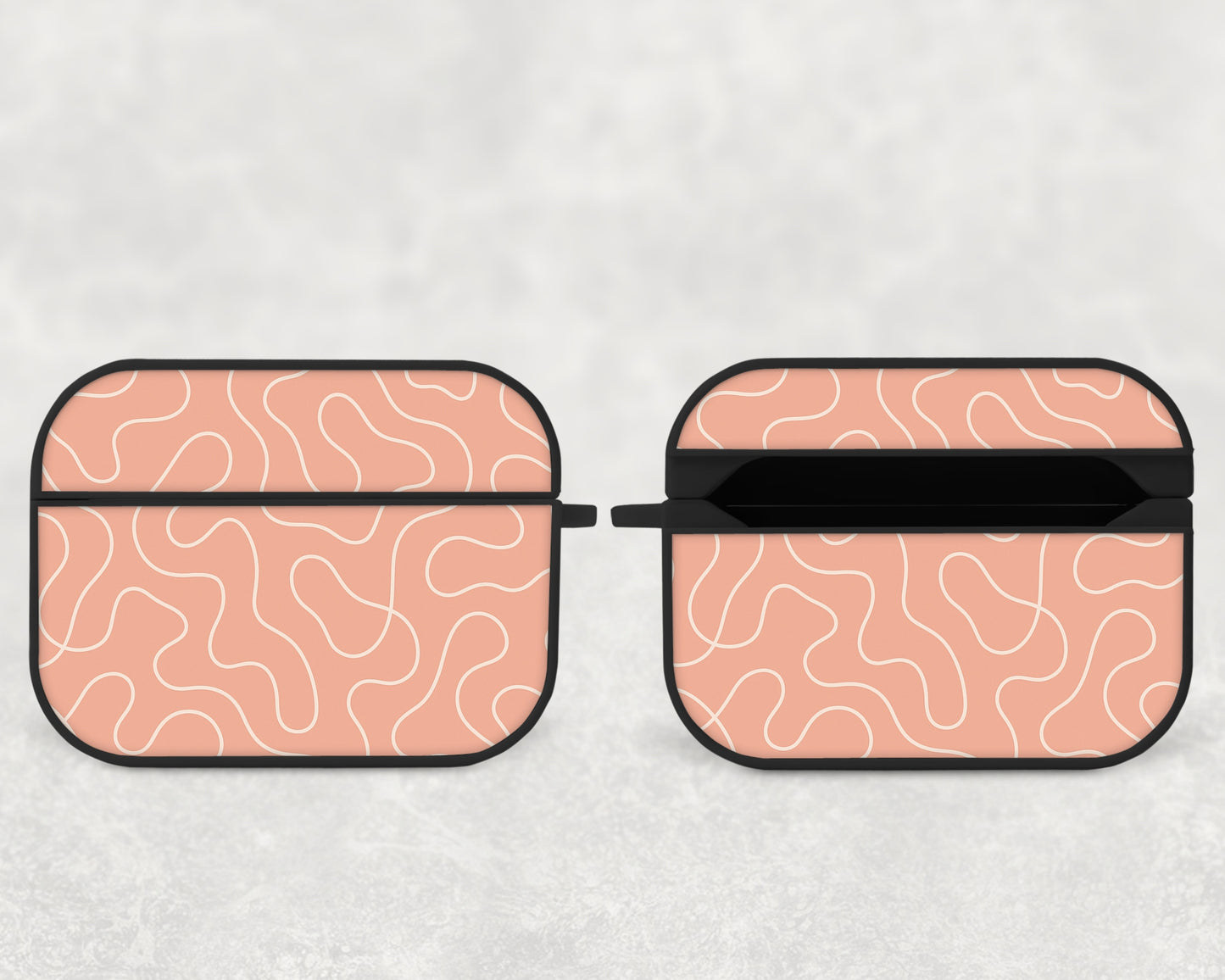 peach squiggles - airpods case