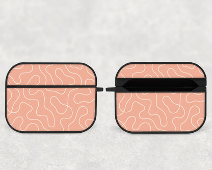 peach squiggles - airpods case