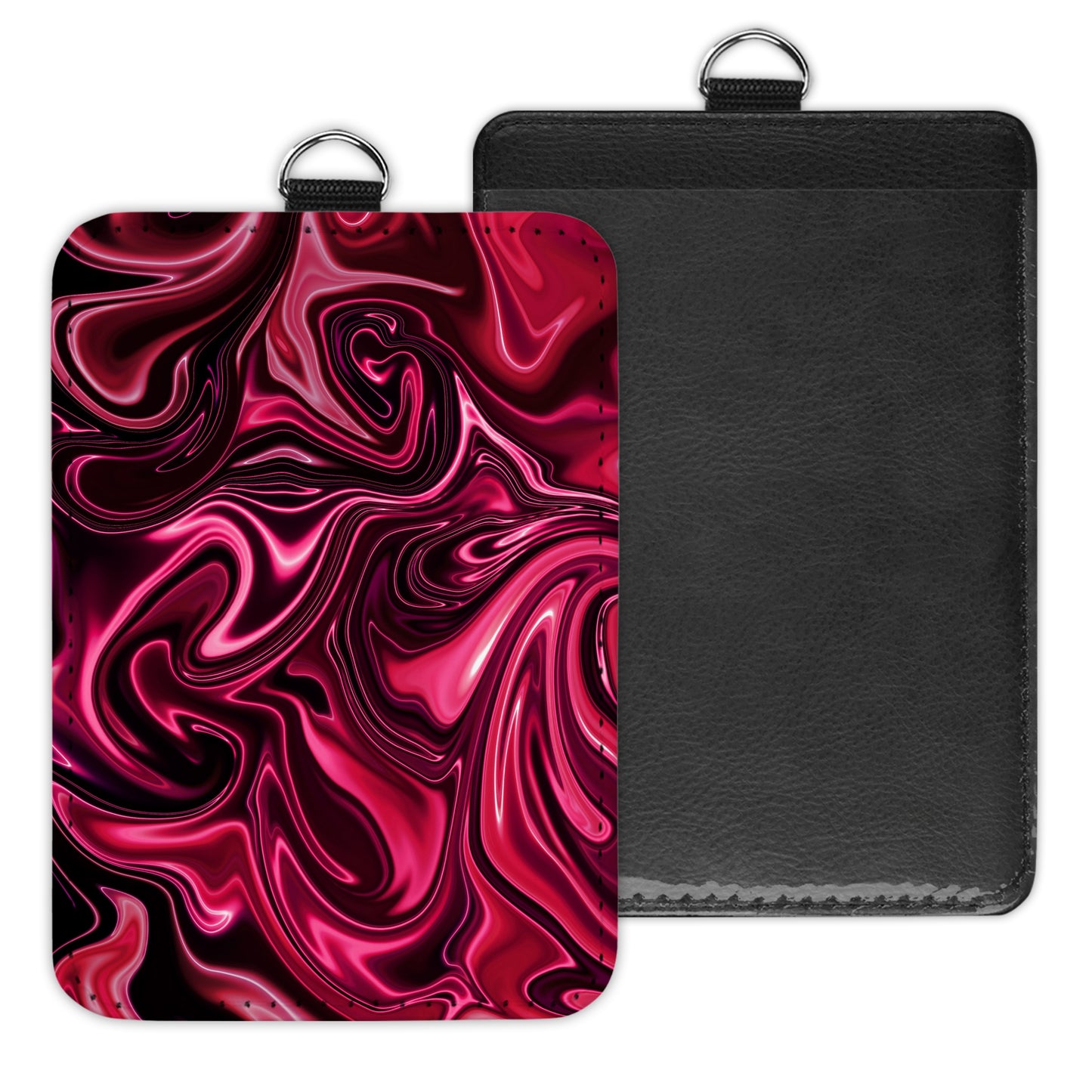 oily paint, red - id badge holder