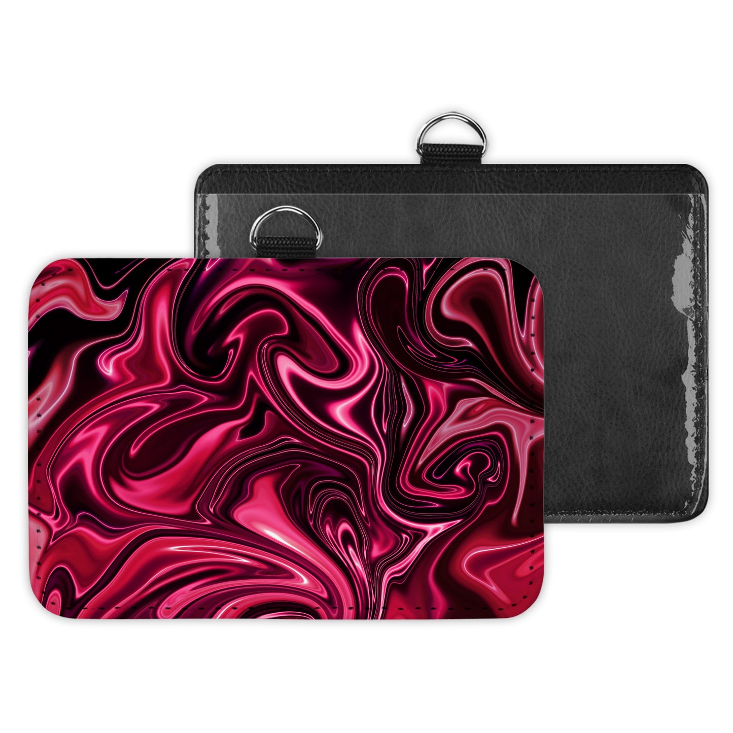 oily paint, red - id badge holder