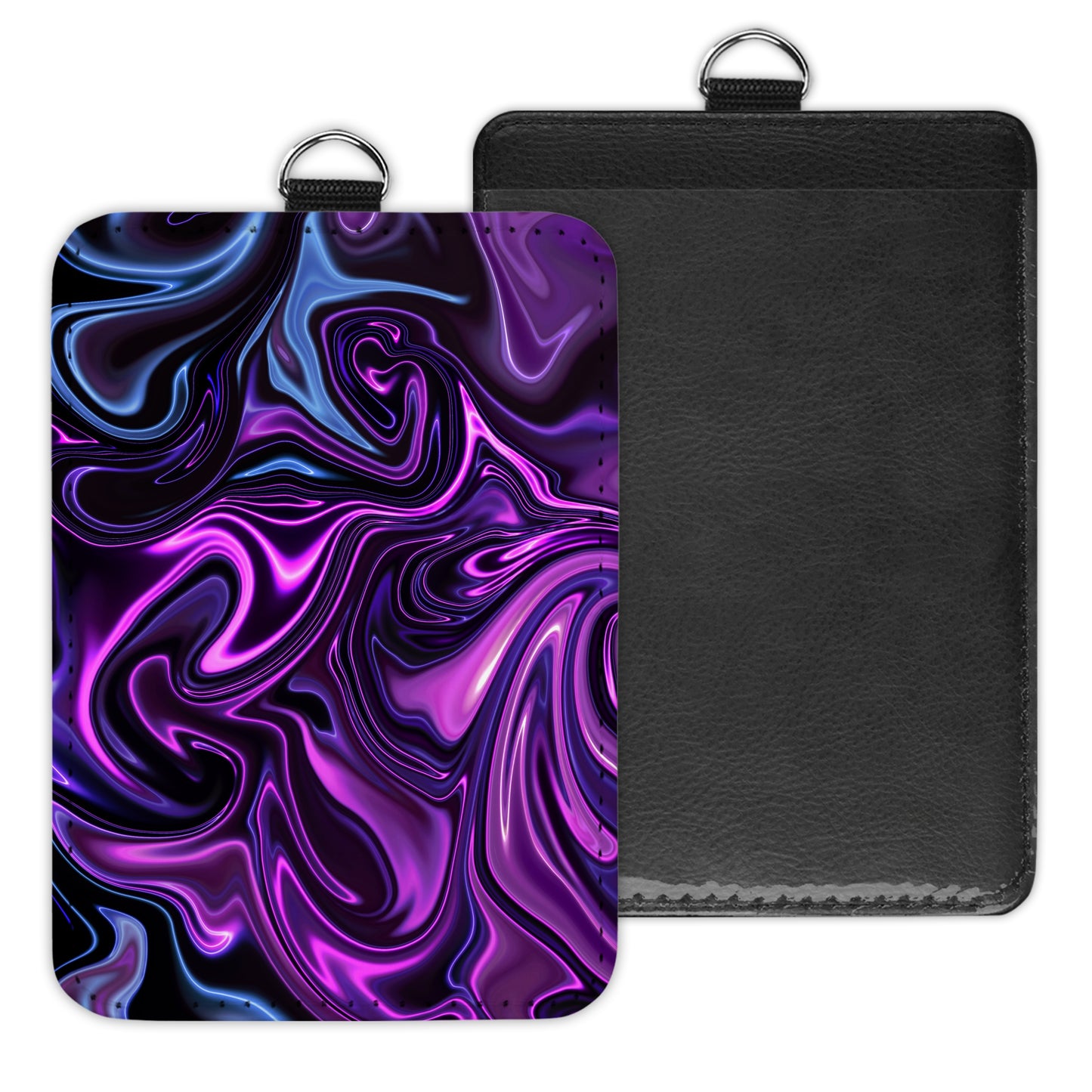 oily paint, purple - id badge holder