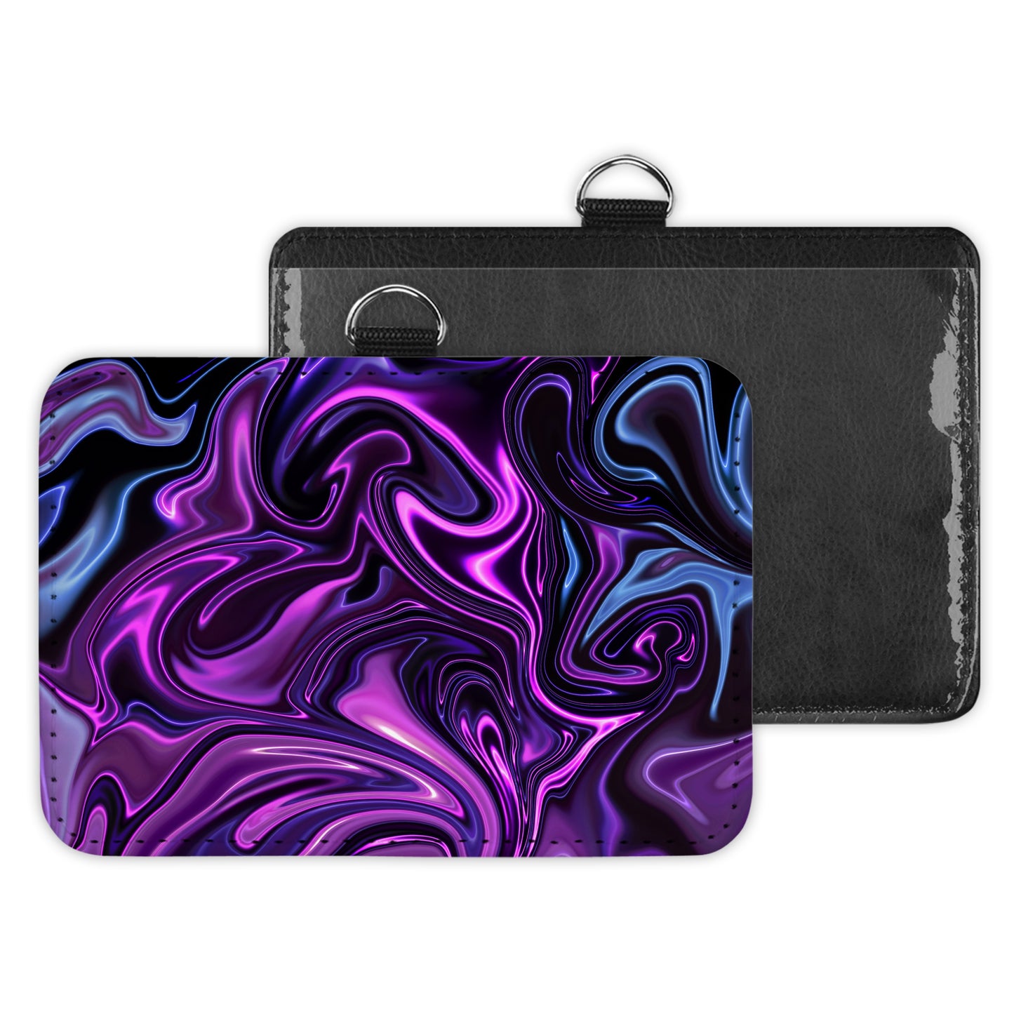 oily paint, purple - id badge holder