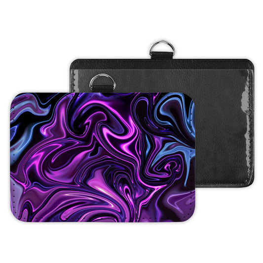 oily paint, purple - id badge holder