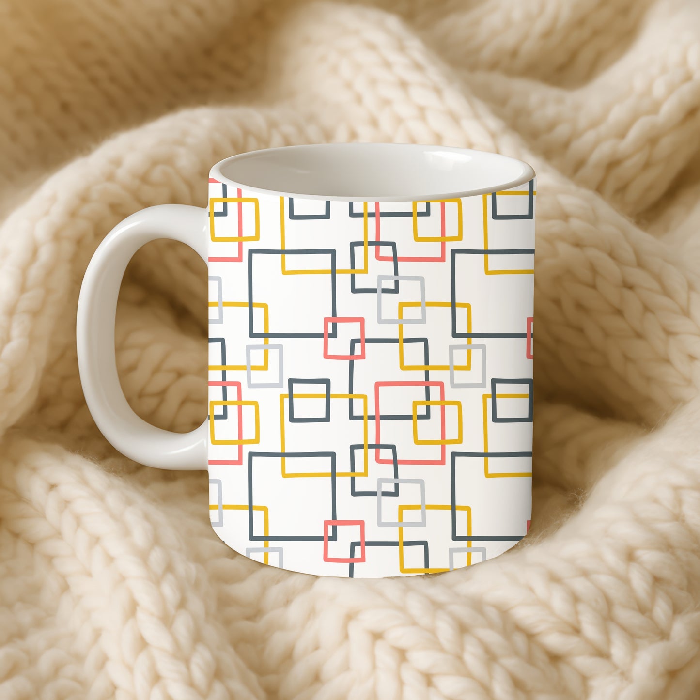 retro squares mug