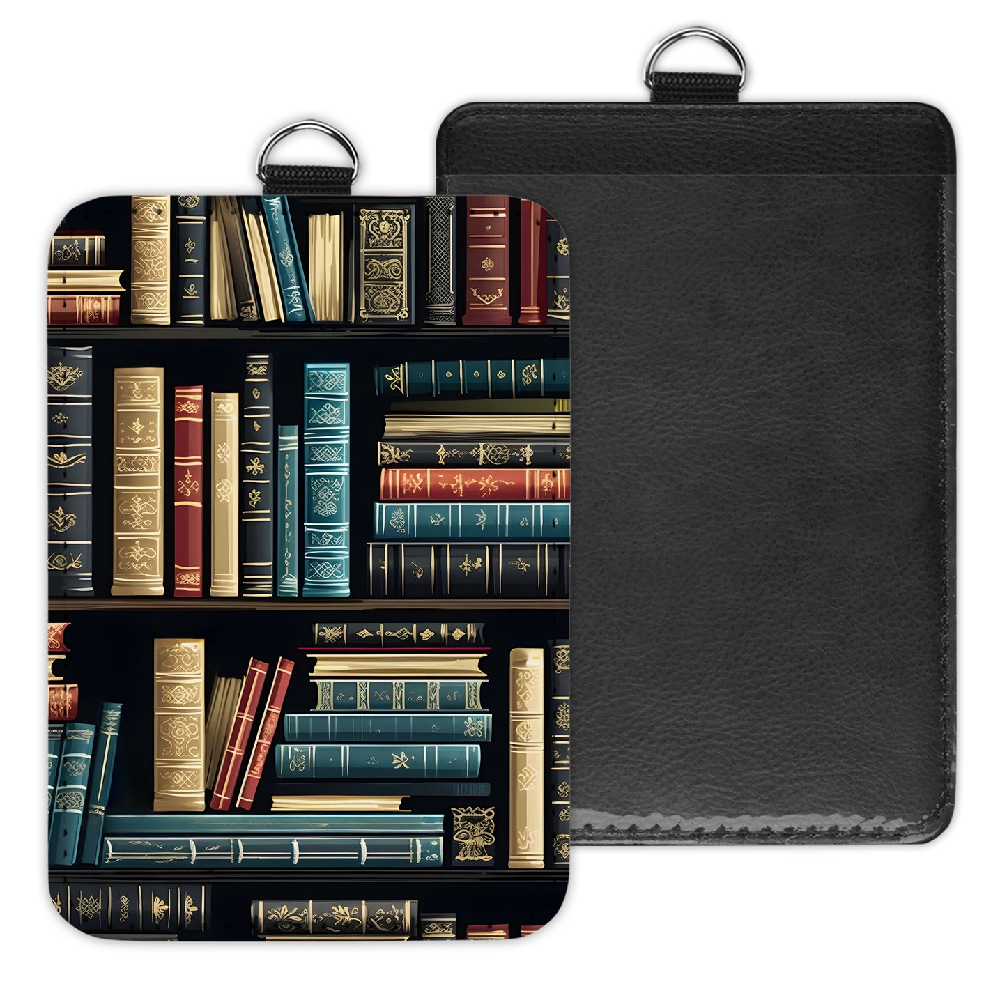 vintage books - id badge holder