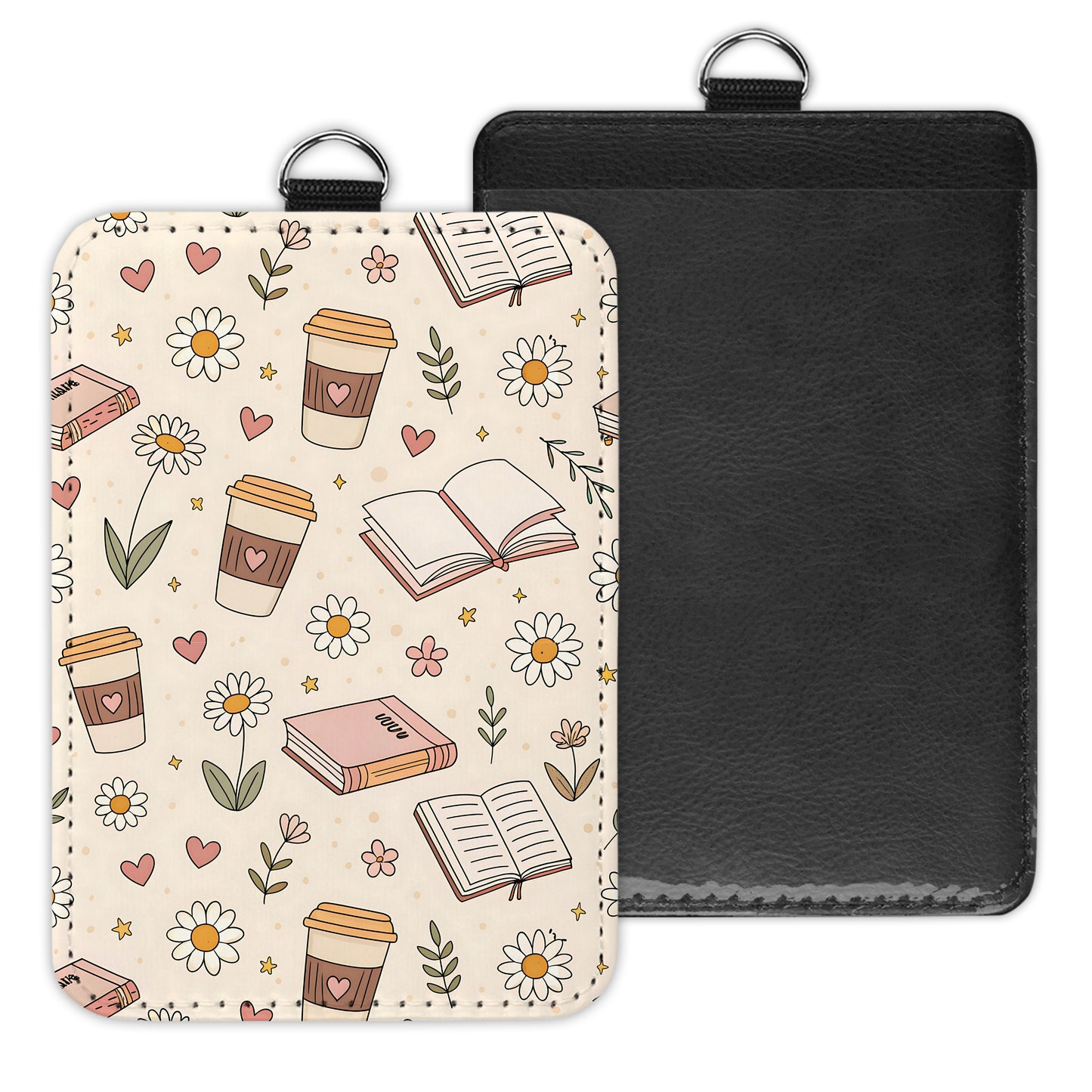 coffee & books - id badge holder