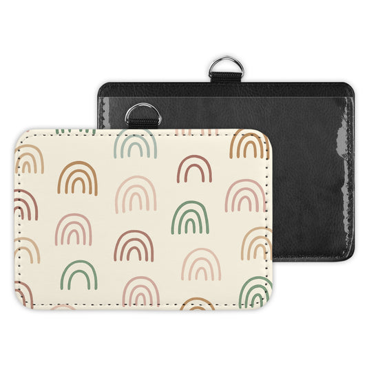 boho rainbows - id badge holder