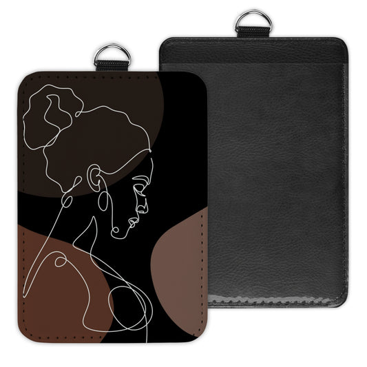 woman in abstract - id badge holder