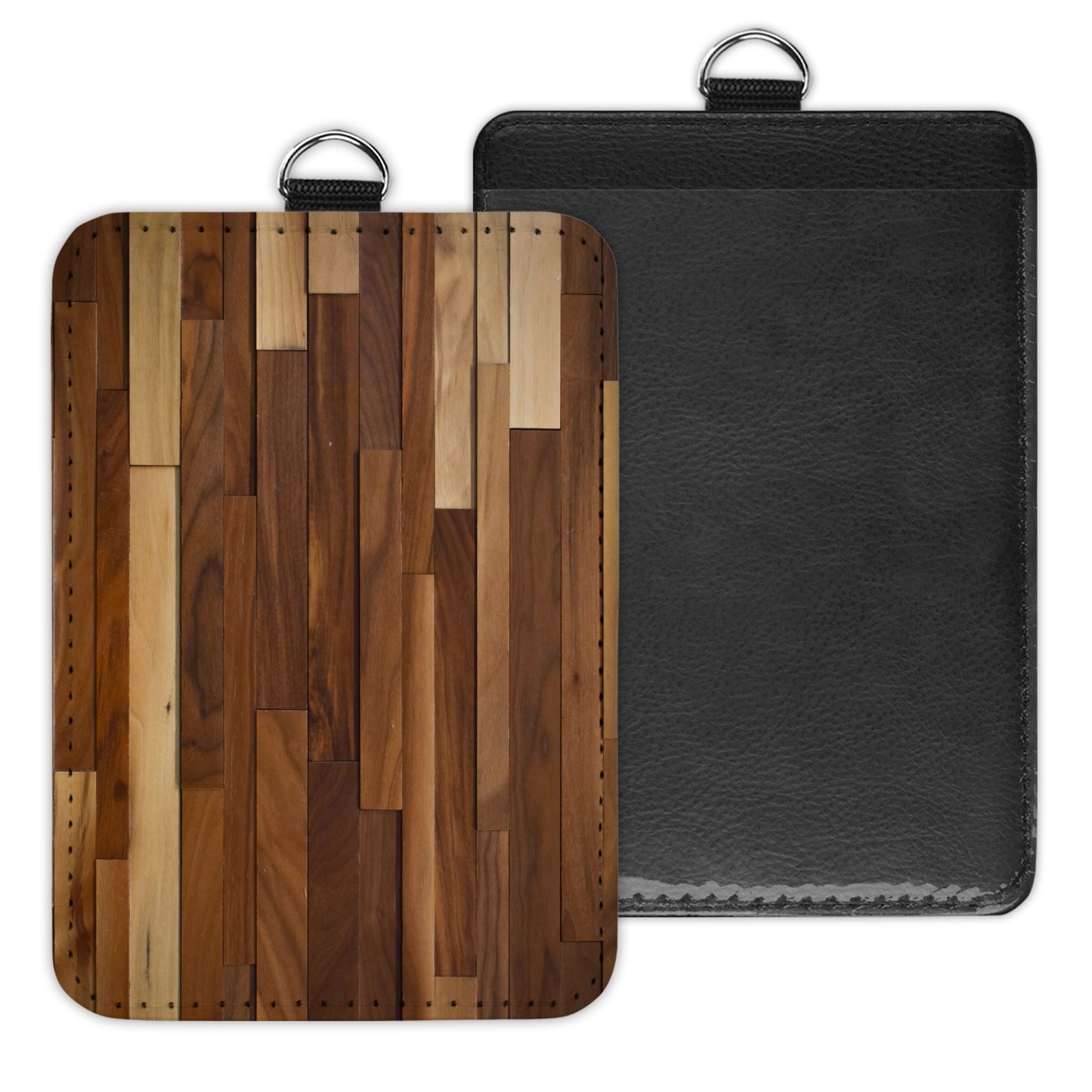 wood planks - id badge holder