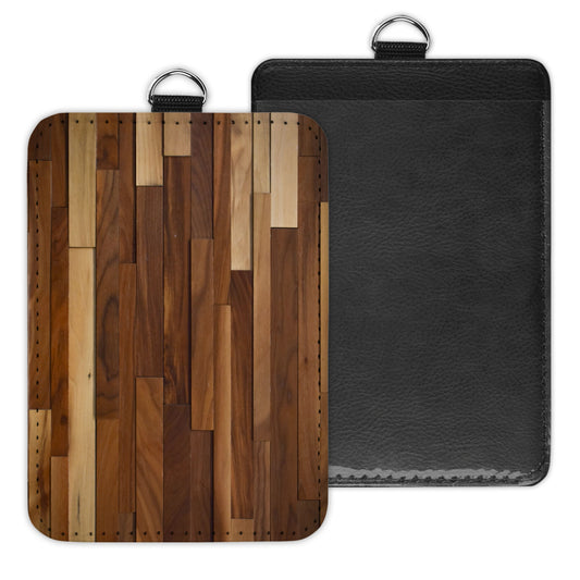 wood planks - id badge holder