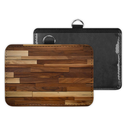 wood planks - id badge holder