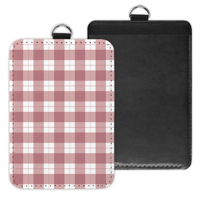 gingham - id badge holder
