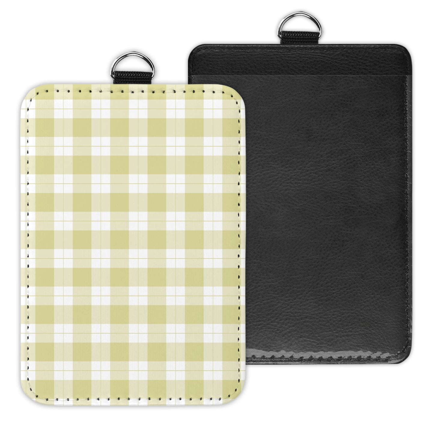 gingham - id badge holder