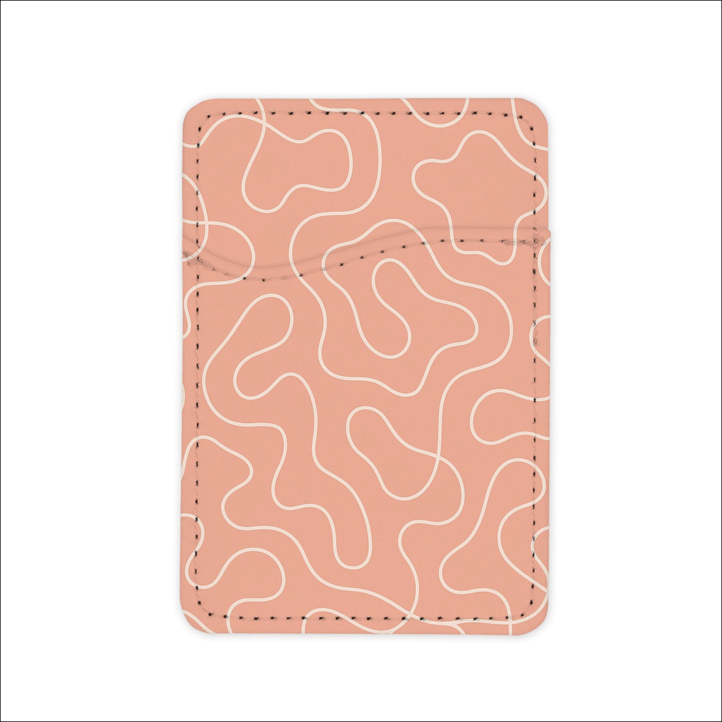 peach squiggles - phone wallet