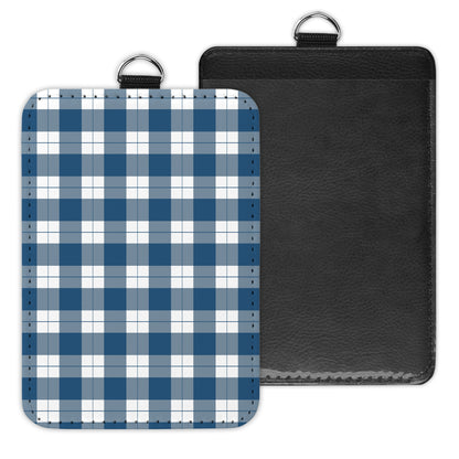 gingham - id badge holder