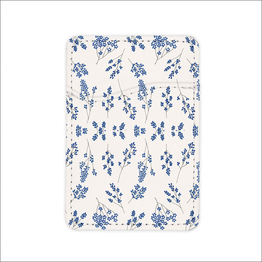 blue flowers - phone wallet