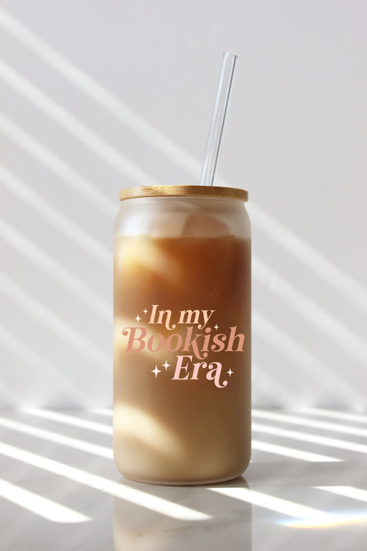 in my bookish era glass tumbler