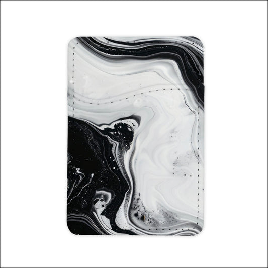 black & white marble - phone wallet