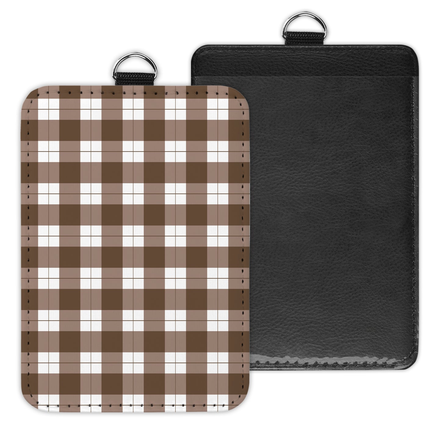gingham - id badge holder