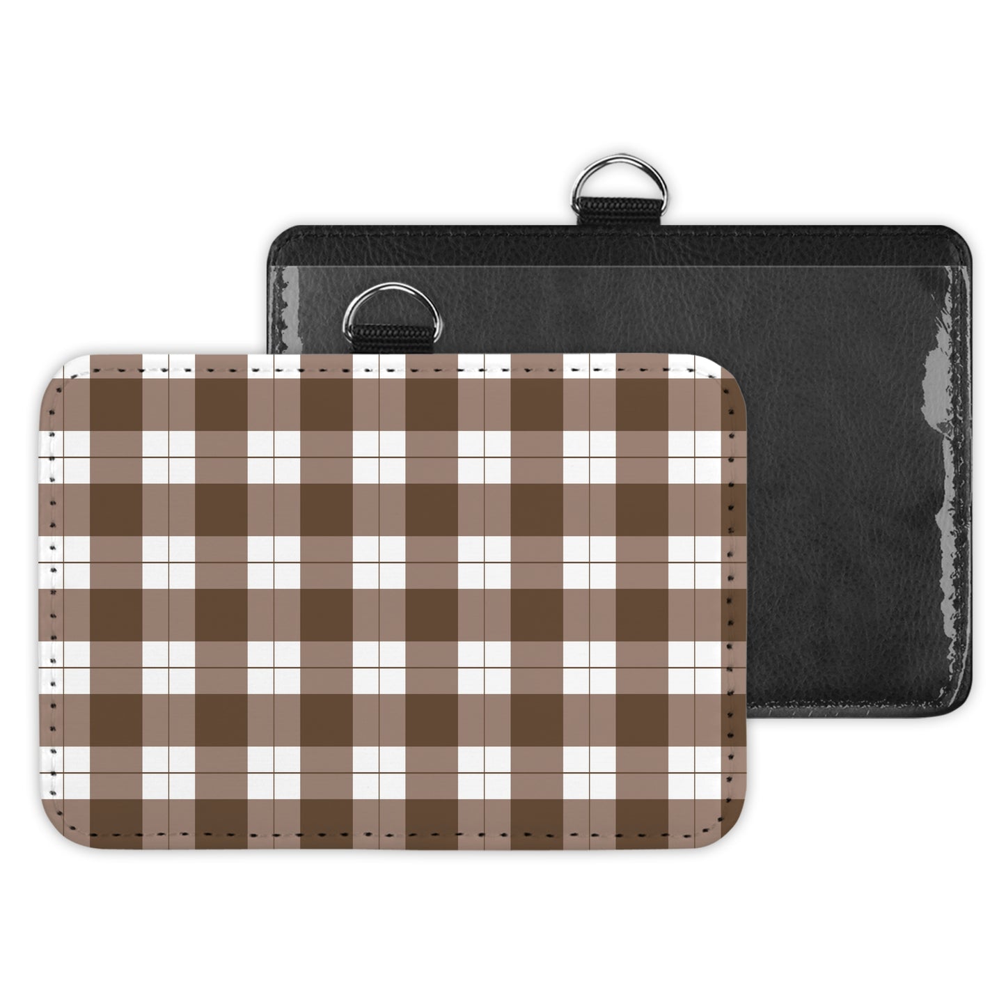 gingham - id badge holder