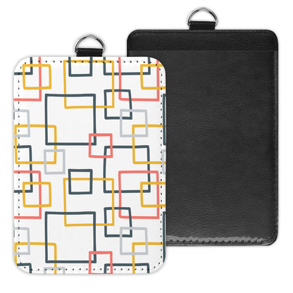 retro squares - id badge holder