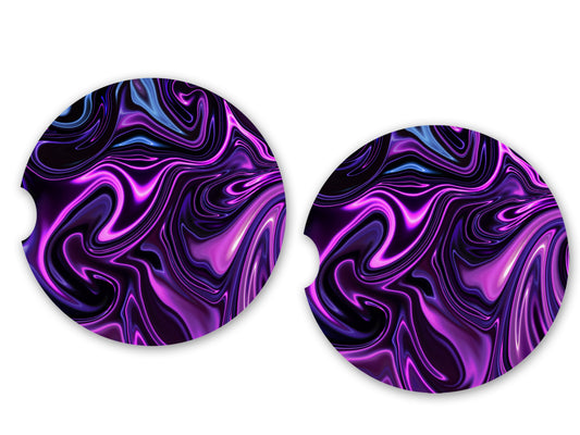 oily paint, purple - coasters
