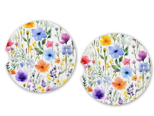 watercolor wildflowers - coasters