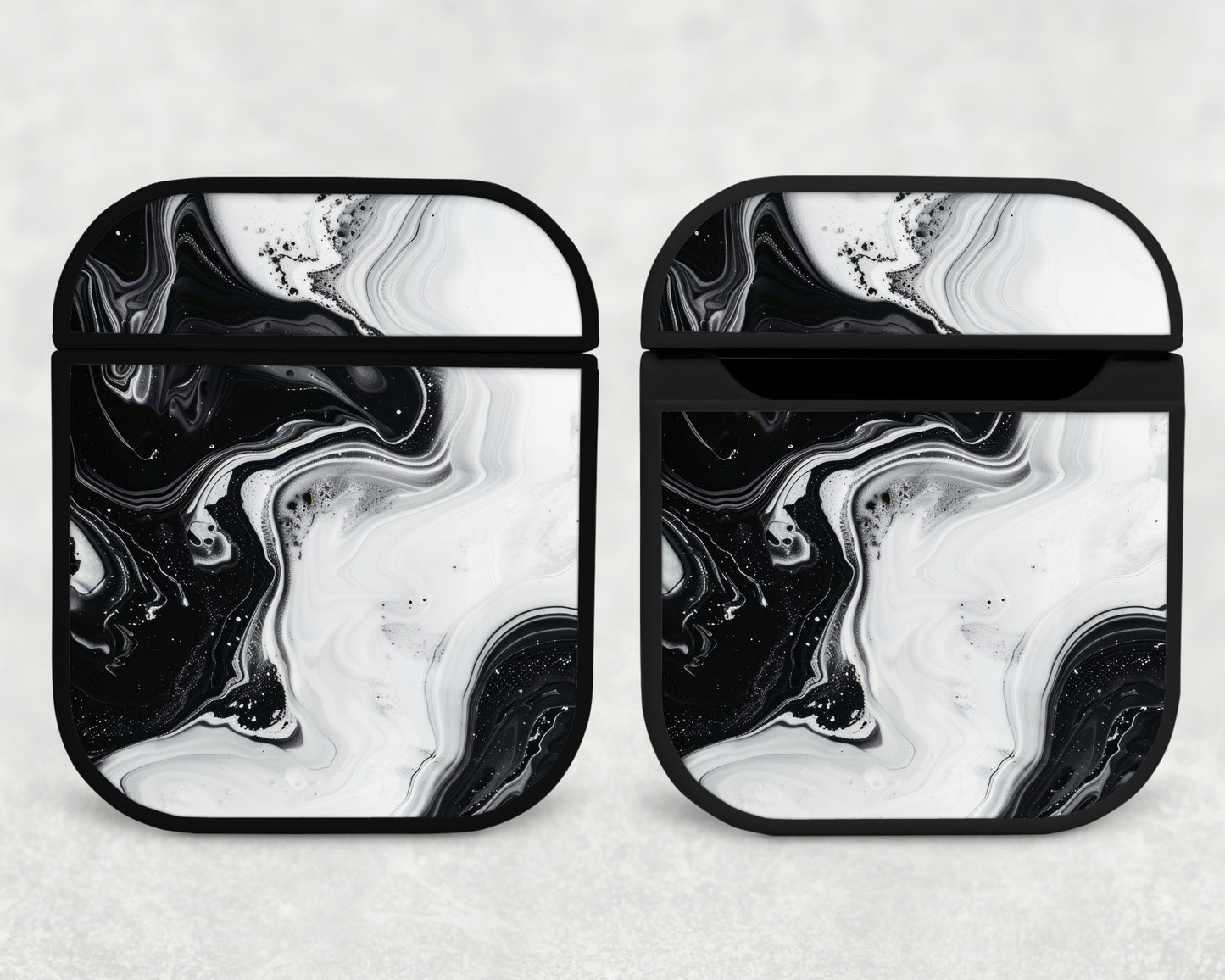 black & white marble - airpods case