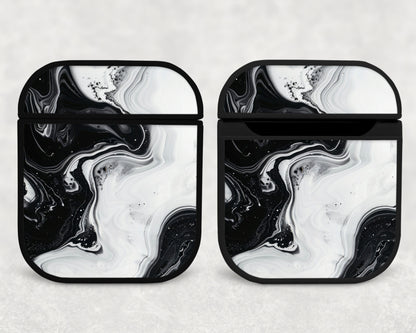 black & white marble - airpods case