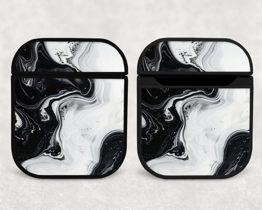black & white marble - airpods case