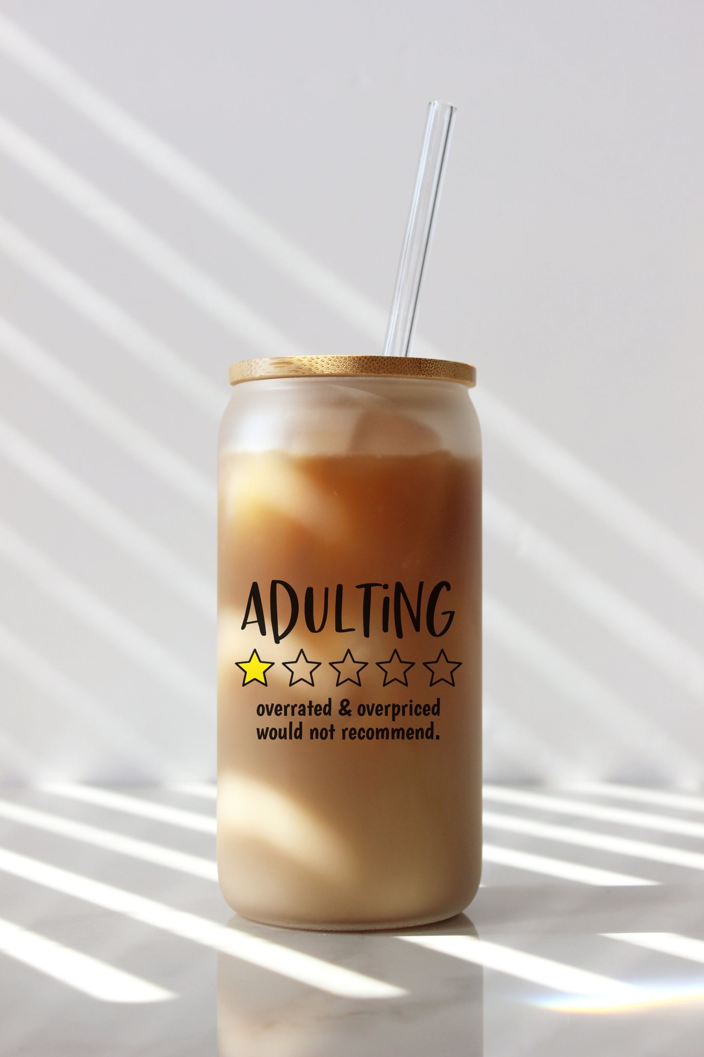 adulting - one star glass tumbler