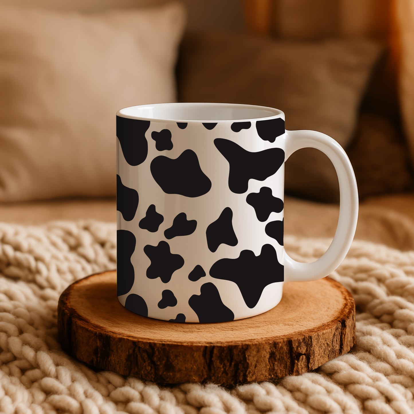 cow print mug