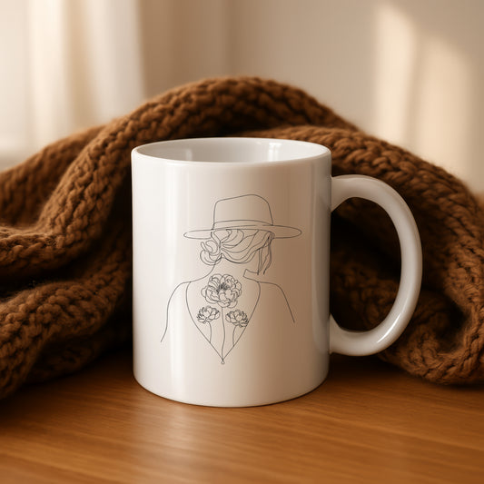 line lady mug