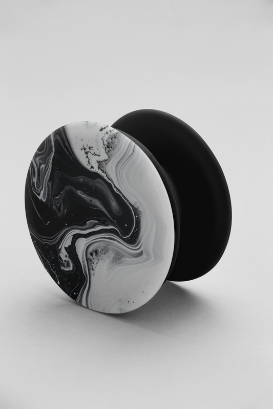 black & white marble - phone grip